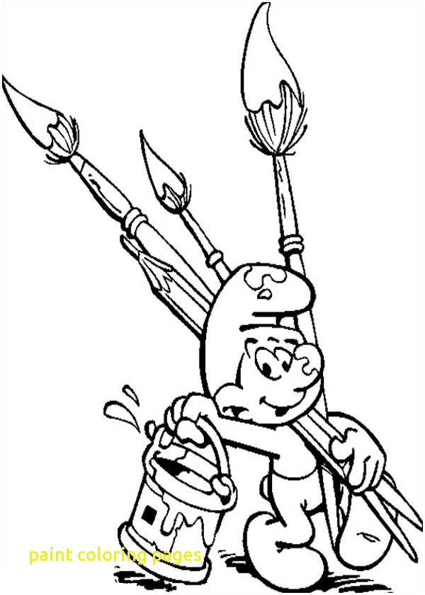 600x840 Paint Coloring Pages With Painter Smurf With Paint And Brush