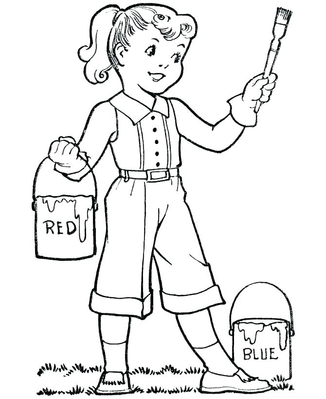 670x820 Paint Brush Coloring Page