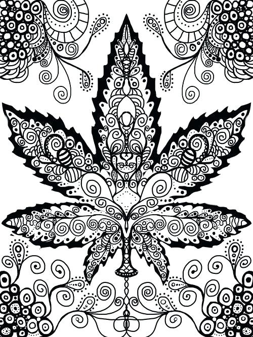 500x667 Marijuana Coloring Pages Cannabis Adult Coloring Pages Paisley