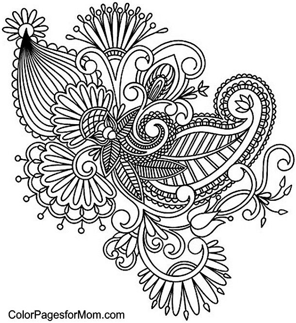 610x666 Paisley Coloring Page Coloring Pages Mandalas