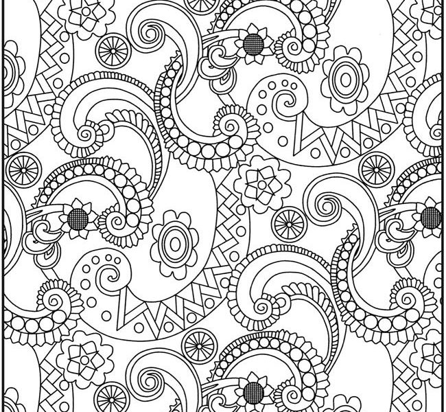 650x600 Paisley Print Coloring Pages Free Adult Paisley Coloring Pages