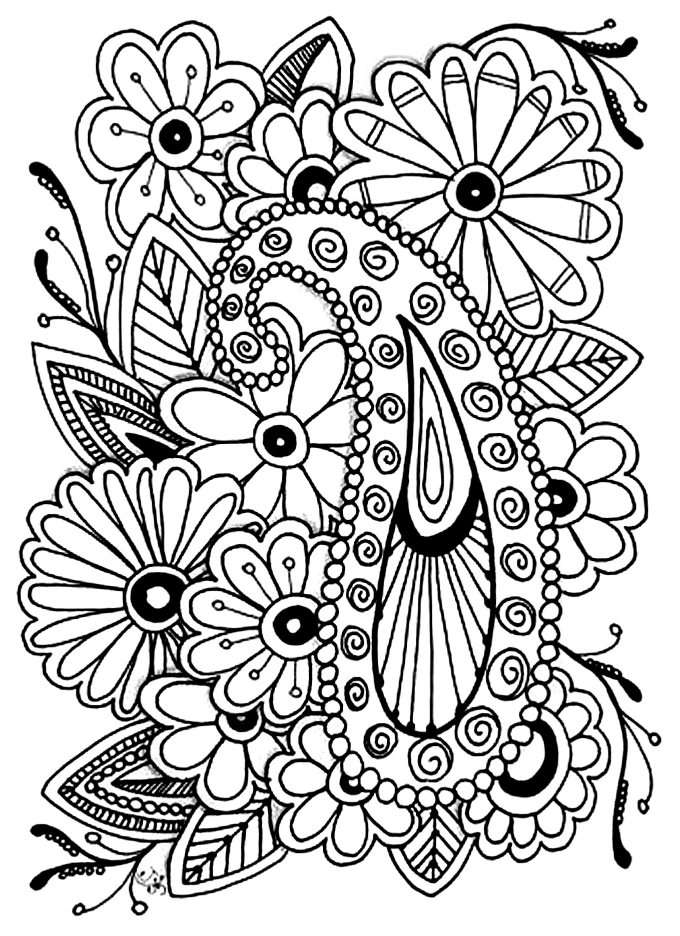 1359x1871 Flowers Paisley