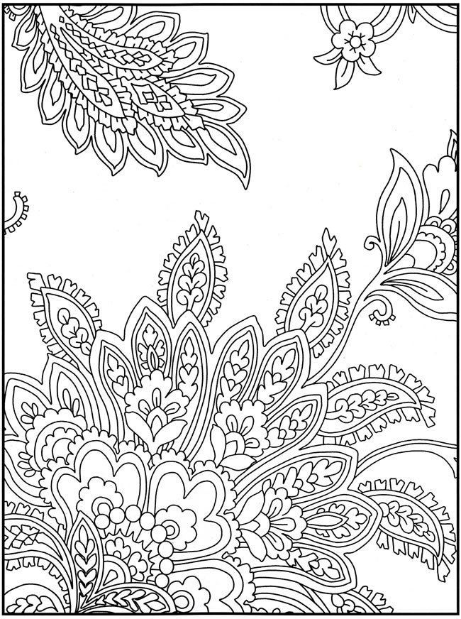 650x872 Easy Paisley Coloring Pages