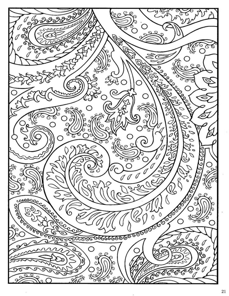 736x951 Paisley Pattern Coloring Pages