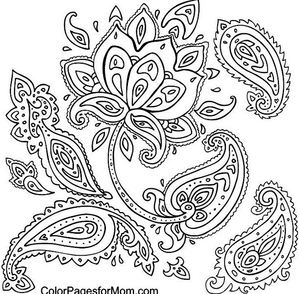 610x600 Paisley Coloring Pages