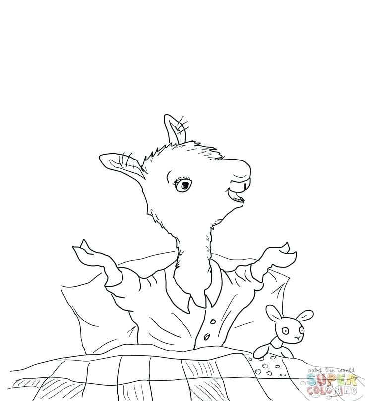736x807 Llama Llama Coloring Pages Llama Red Pajama Coloring Pages Llama