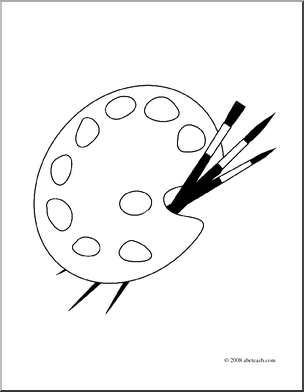 304x392 Clip Art Paint Palette (Coloring Page) Abcteach Color Page