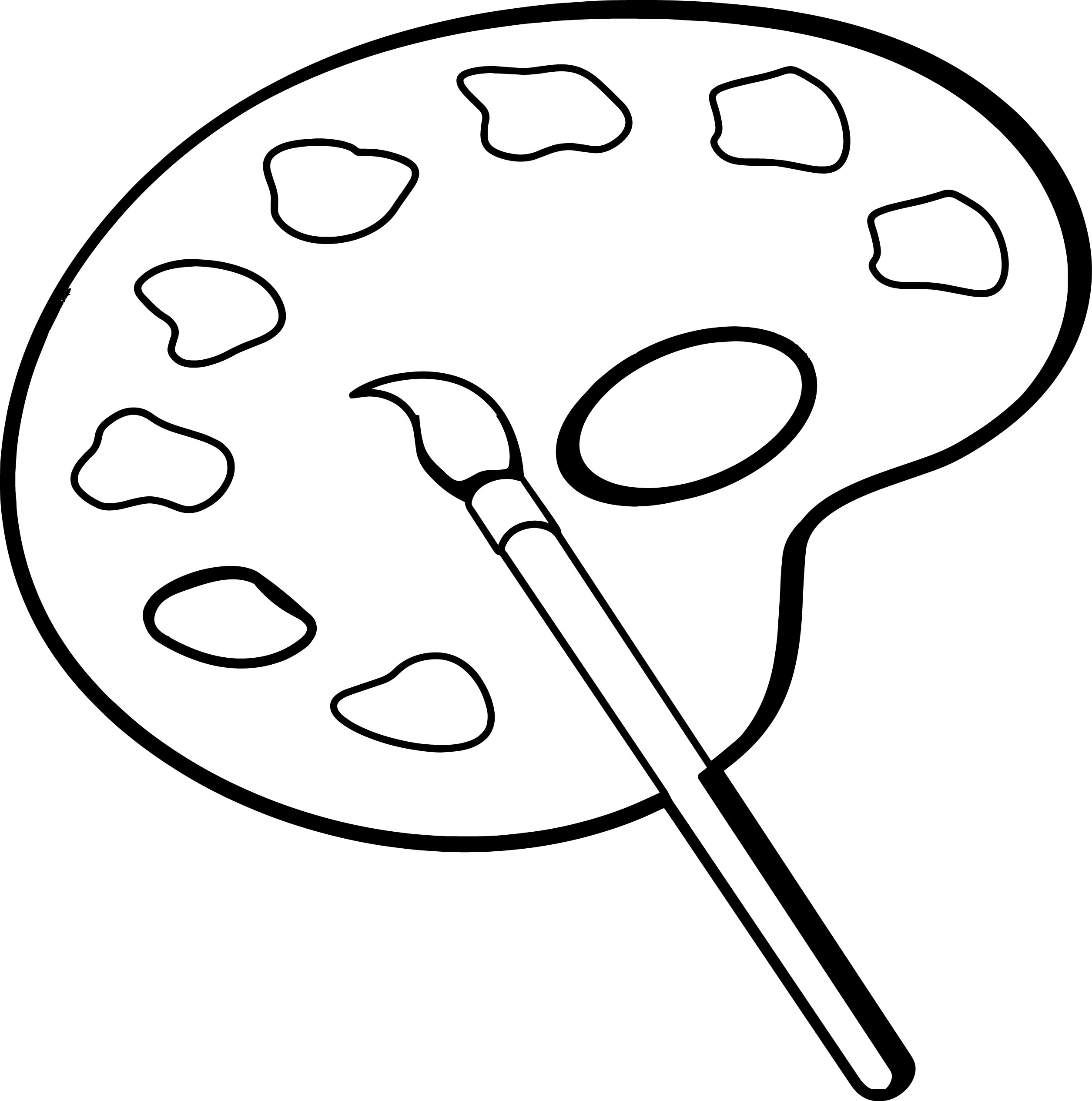 2510x2531 Art Palette Just Coloring Page Wecoloringpage