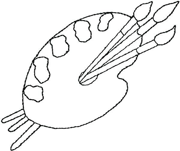 600x504 Artist Palette Coloring Page Bangalow Craft Ideas