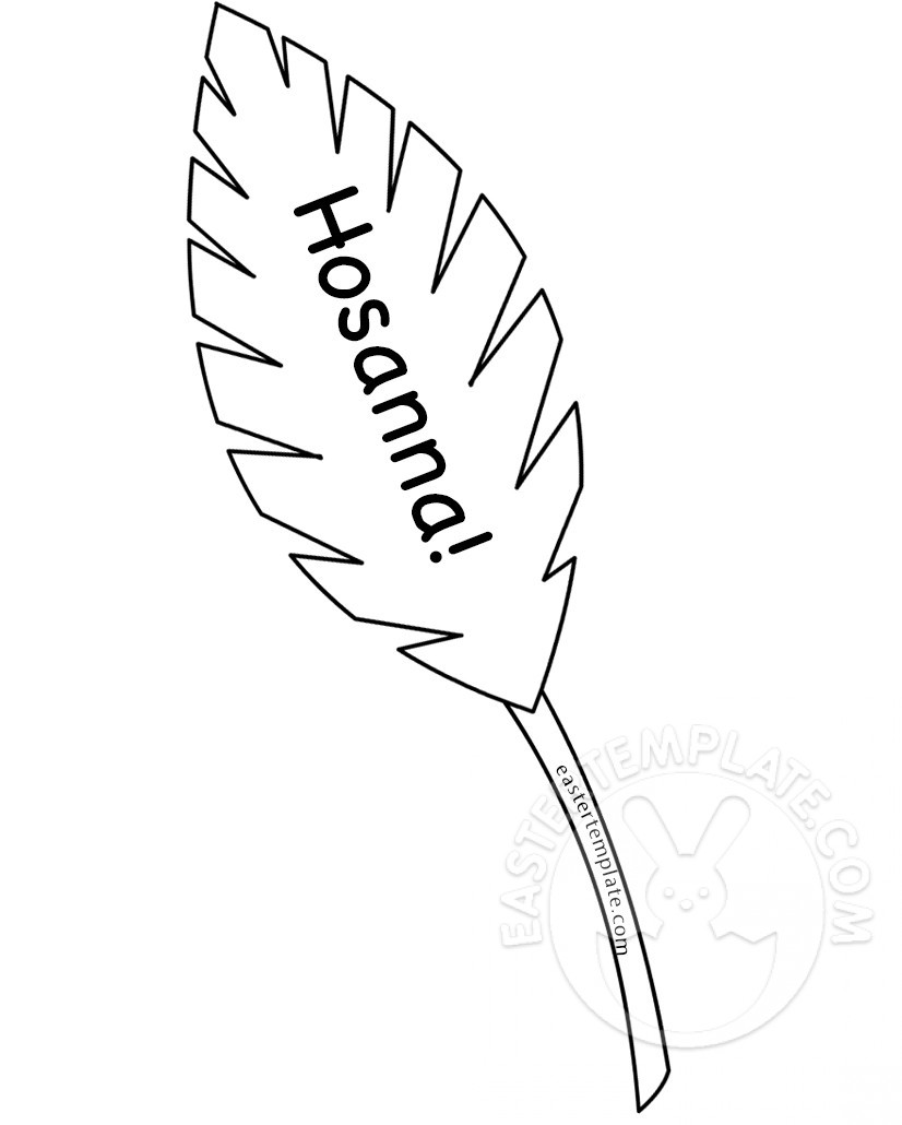 826x1030 Hosanna Palm Leaf Coloring Page Easter Template