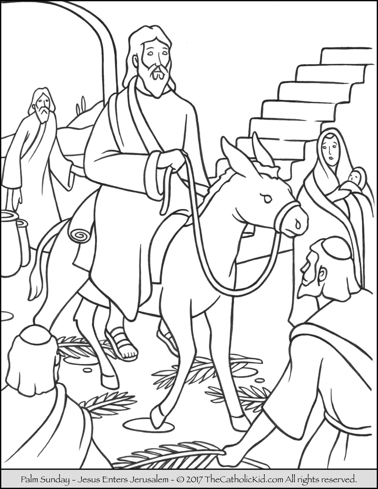 1275x1650 New Jesus Enters Jerusalem In This Palm Sunday Coloring Page