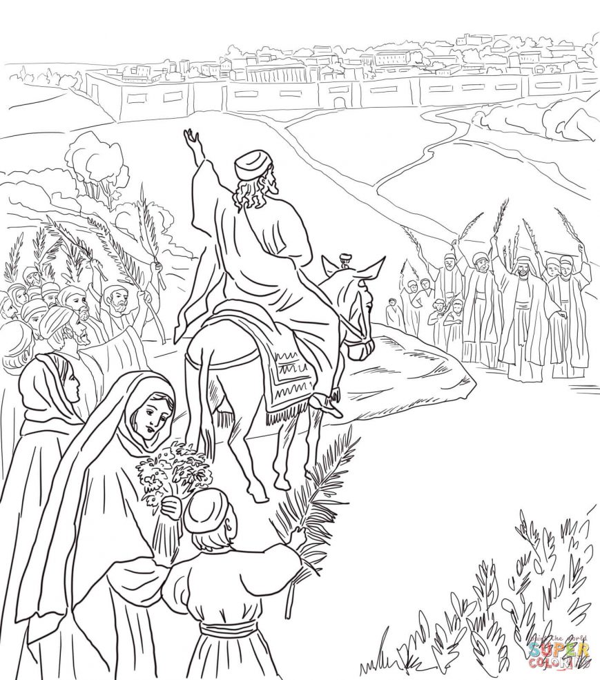 869x985 Palm Sunday Coloring Page Pictures Hd Pages Free Activity