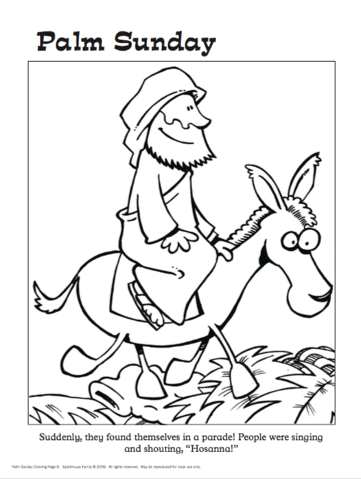 526x697 Free Easter Coloring Sheets Jesus On Palm Sunday Beaming Books