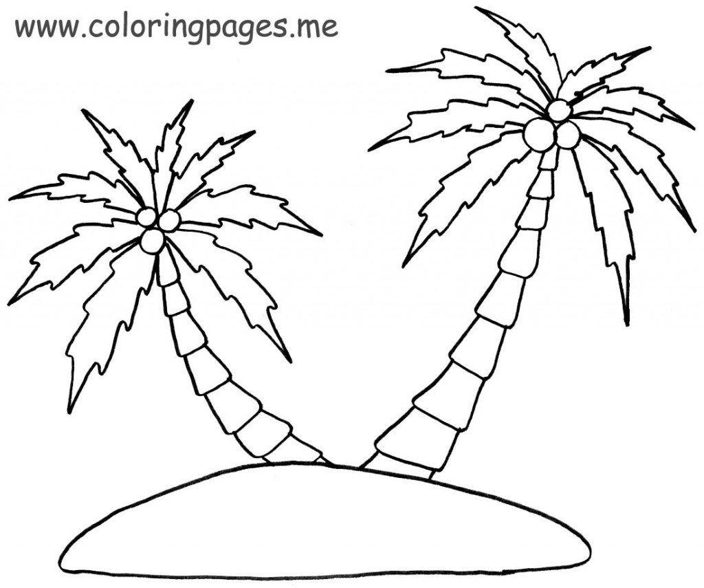 1024x855 Competitive Palm Tree Color Page 38 Nature Printable Coloring