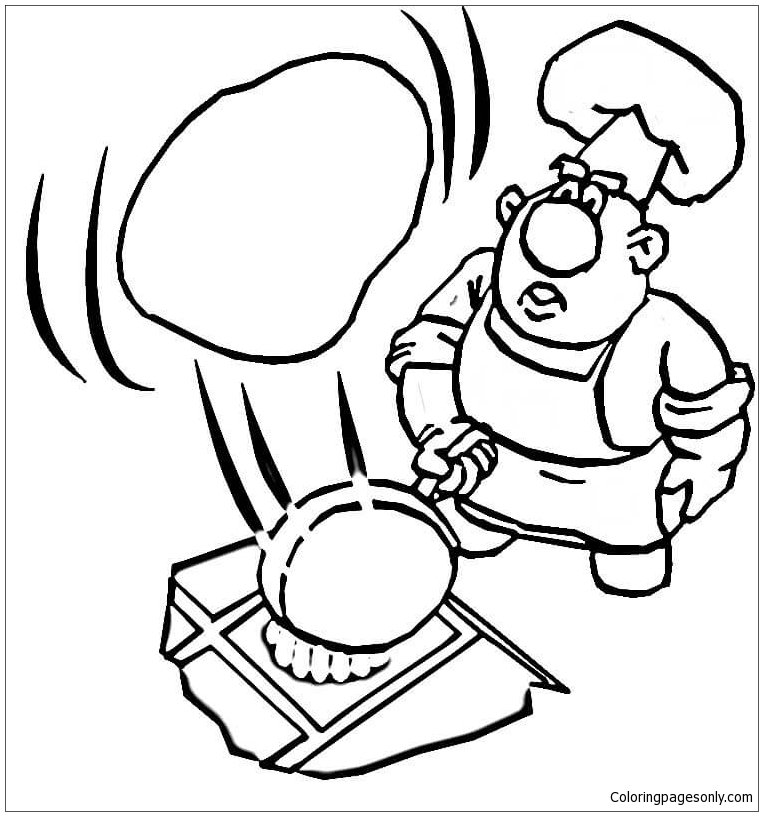 763x816 Cooking A Pancake Coloring Page