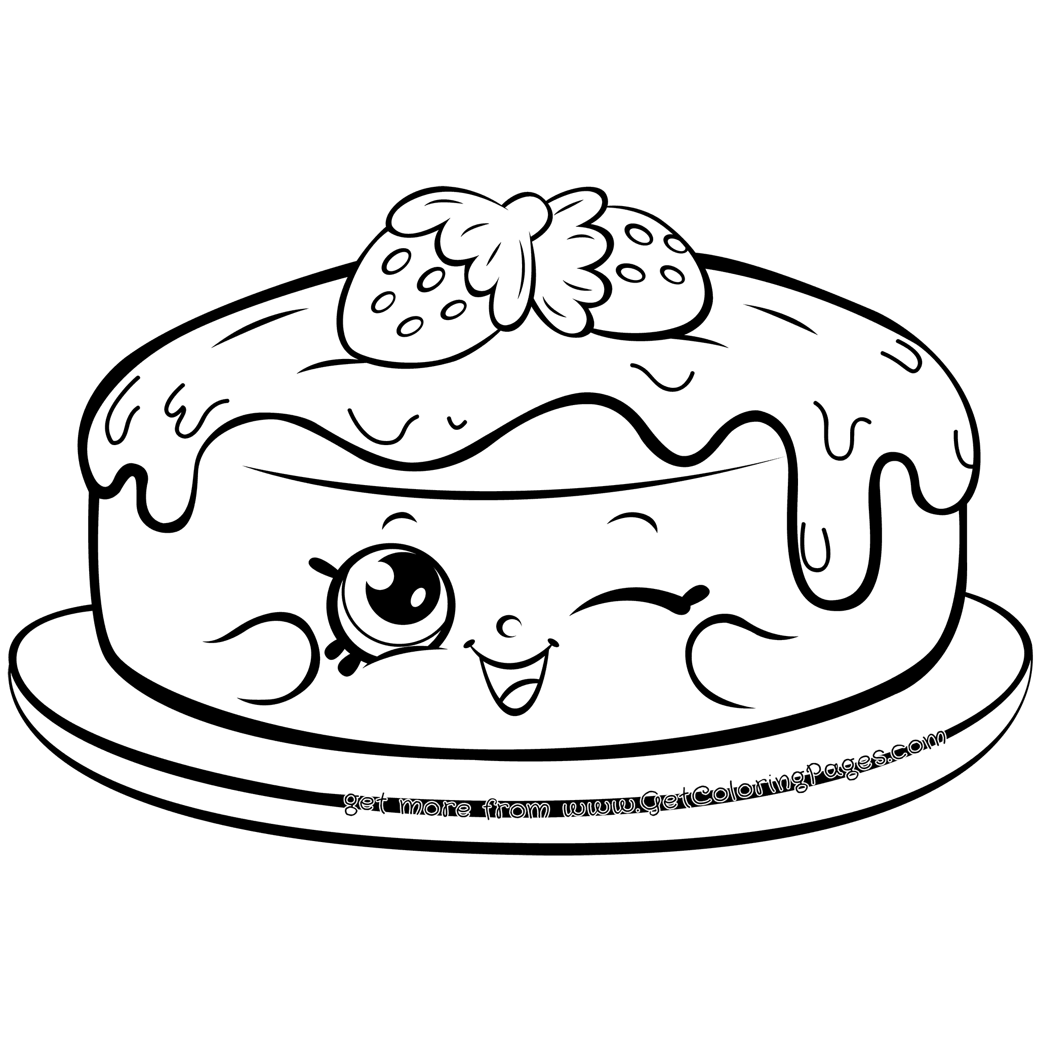 2048x2048 Happy Shopkins Cake Fran Pancake Coloring Page