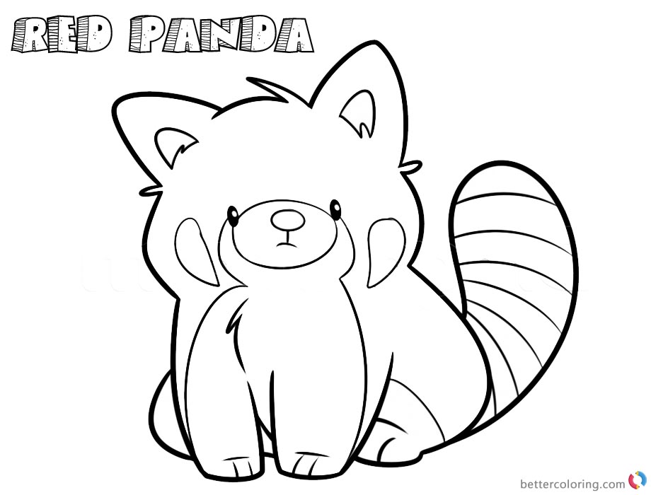 920x700 Red Panda Coloring Pages Cartoon Line Art Drawing