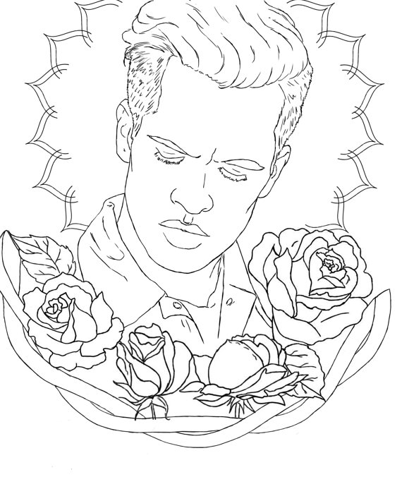 570x676 Items Similar To Brendon Urie Colouring Page On Etsy
