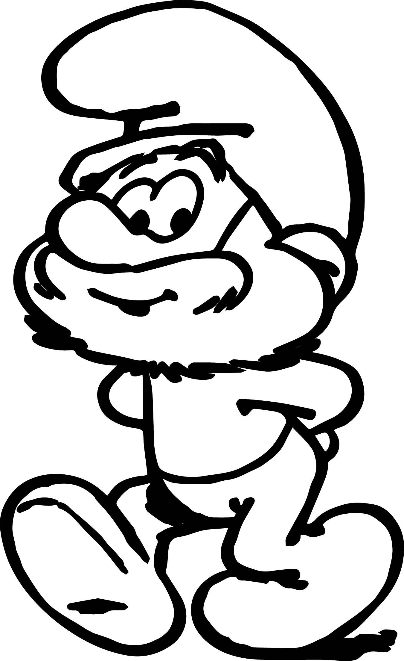 1351x2207 Papa Smurf Coloring Page