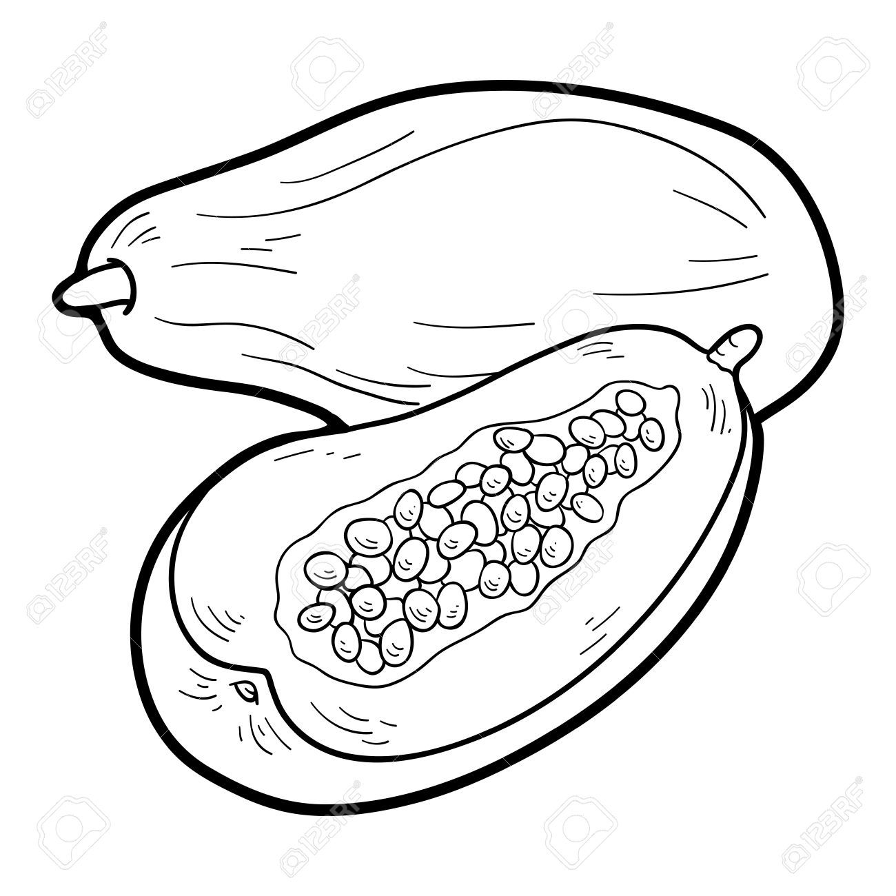 1300x1300 New Papaya Fruit Coloring Pages Design Printable Coloring Sheet