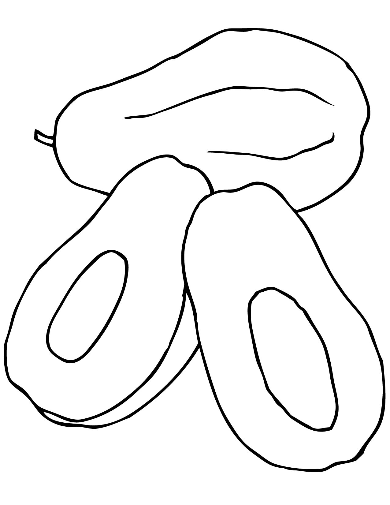 1275x1650 Papaya Coloring Page