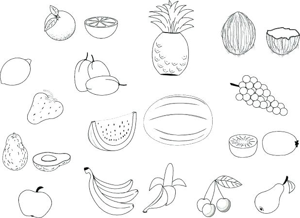 618x449 Coloring Pages Of Fruit Fruits Coloring Pages Also Fruit Coloring
