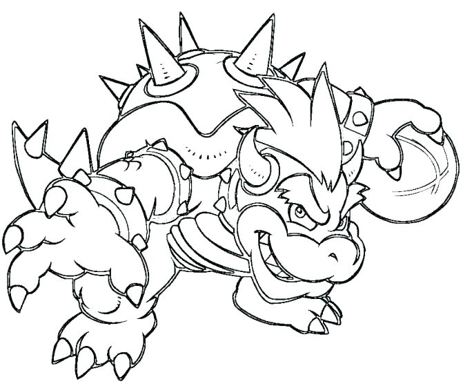 671x559 Bowser Coloring Page Coloring Pages Paper Coloring Pages