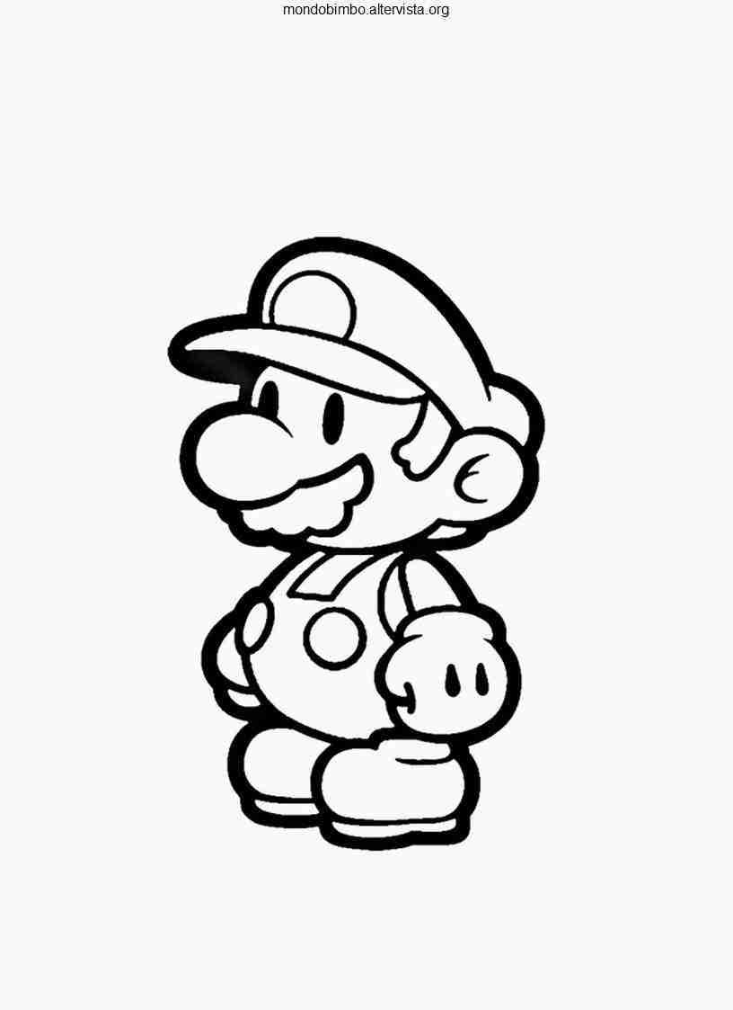 816x1123 Paper Luigi Coloring Page For Alluring Mario Pages
