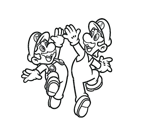 600x500 Paper Luigi Coloring Pages