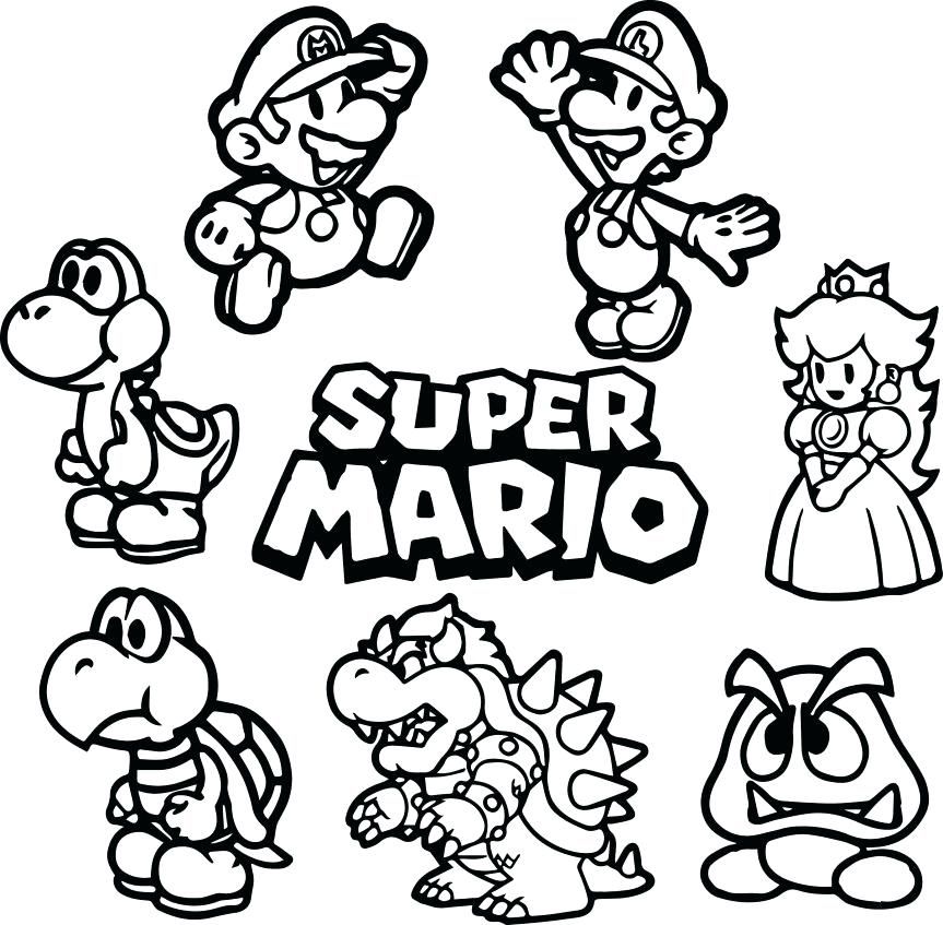863x847 Amazing Paper Mario Coloring Pages Elaboration