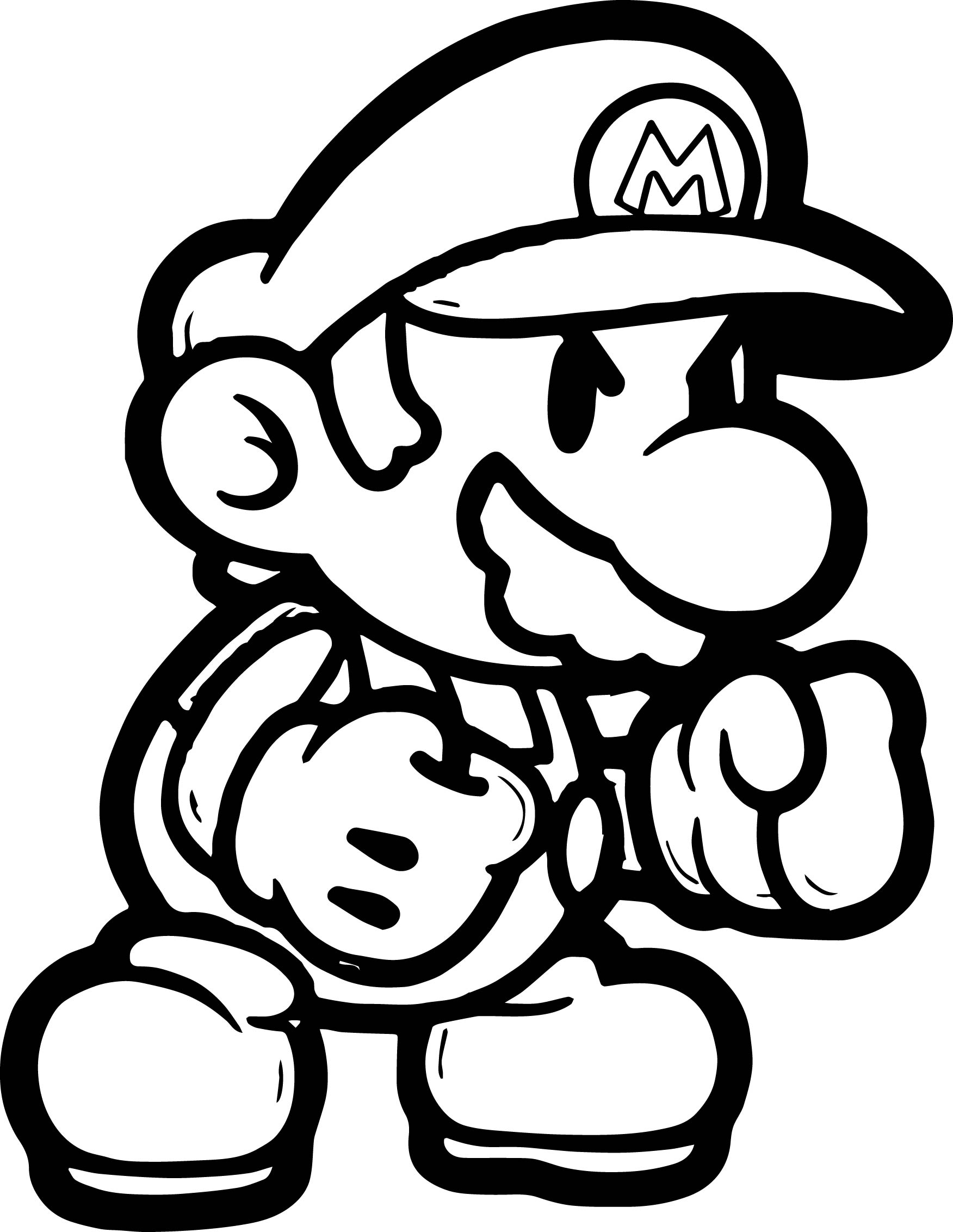 1752x2264 Super Mario Boxing Coloring Page In Paper Pages
