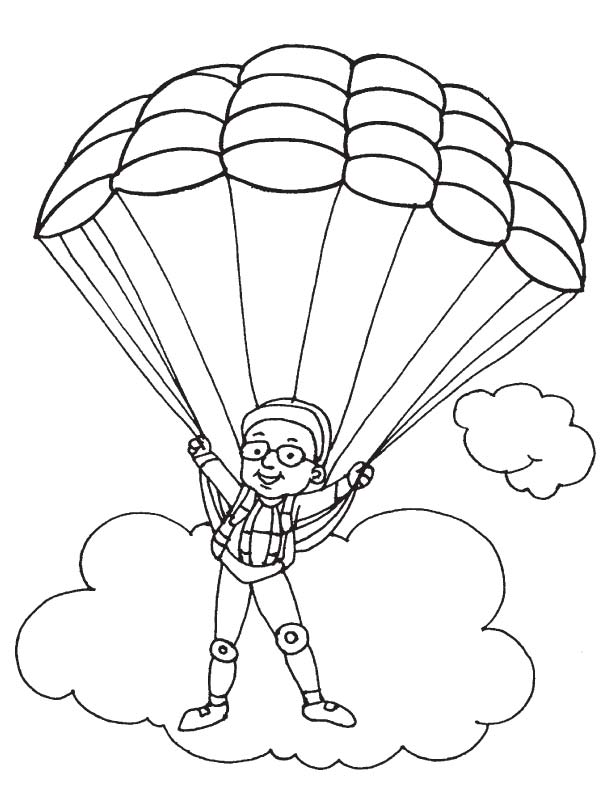 612x792 Parachute Coloring Pages