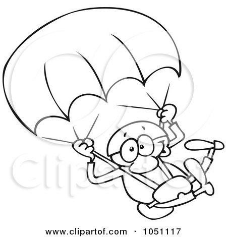 450x470 Coloring Page Outline Of A Skydiver With A Parachute Posters, Art