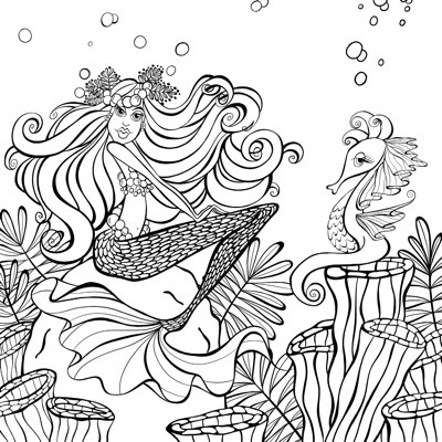 400x400 Best Mermaid Coloring Pages Amp Coloring Books