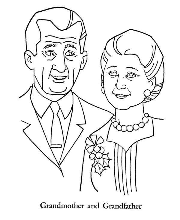 600x734 The Best Grandparents On Gran Parents Day Coloring Page