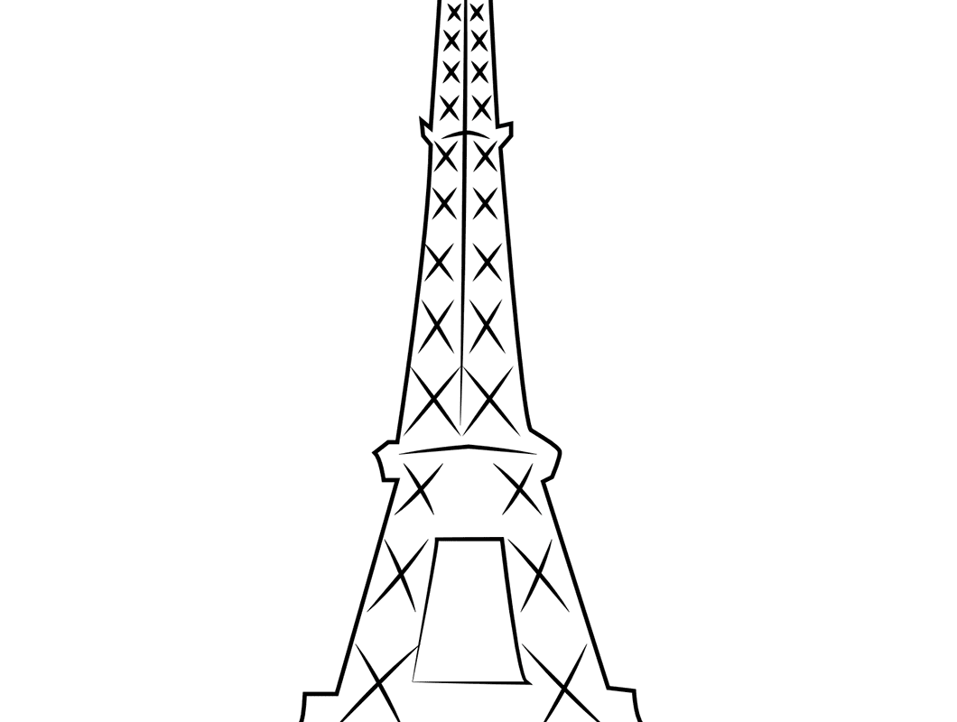 1060x800 Eiffel Towering Pages Free Draw To Coloring Tower General