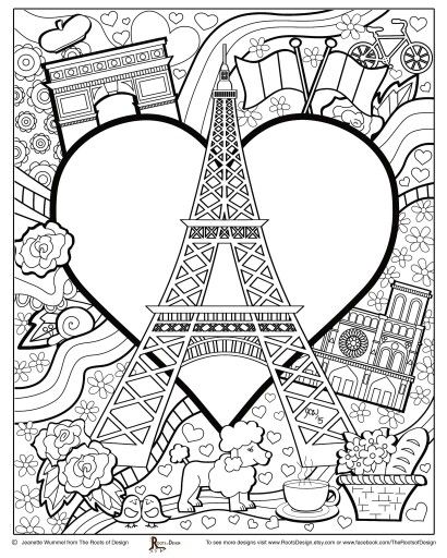 410x512 Paris Coloring Pages 1