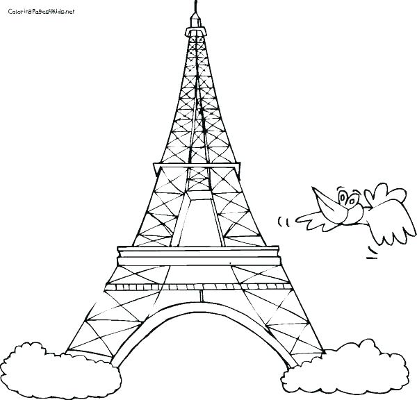 600x576 Eiffel Tower Coloring Page Tower Coloring Pages Tower Coloring