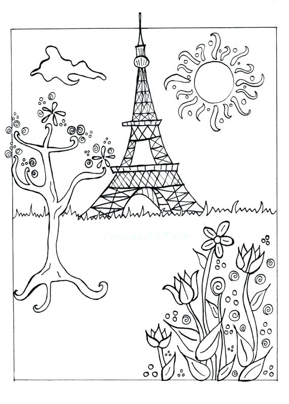 570x798 Beautiful View Of Tower Coloring Page Download Print Beautiful
