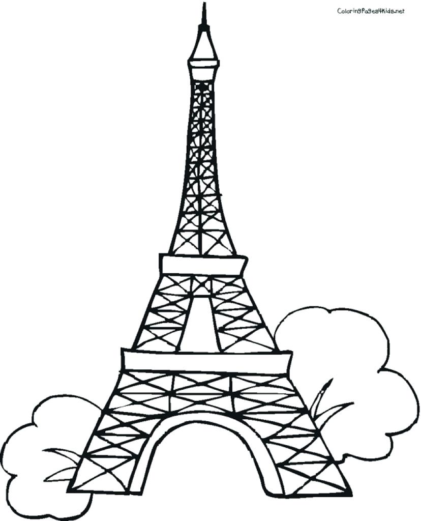 828x1024 Coloring Pages ~ Eiffel Tower Coloring Page Pages Charming Paris