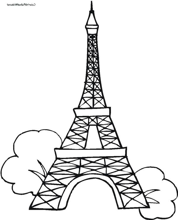 600x742 Coolest Eiffel Tower Colouring Sheet