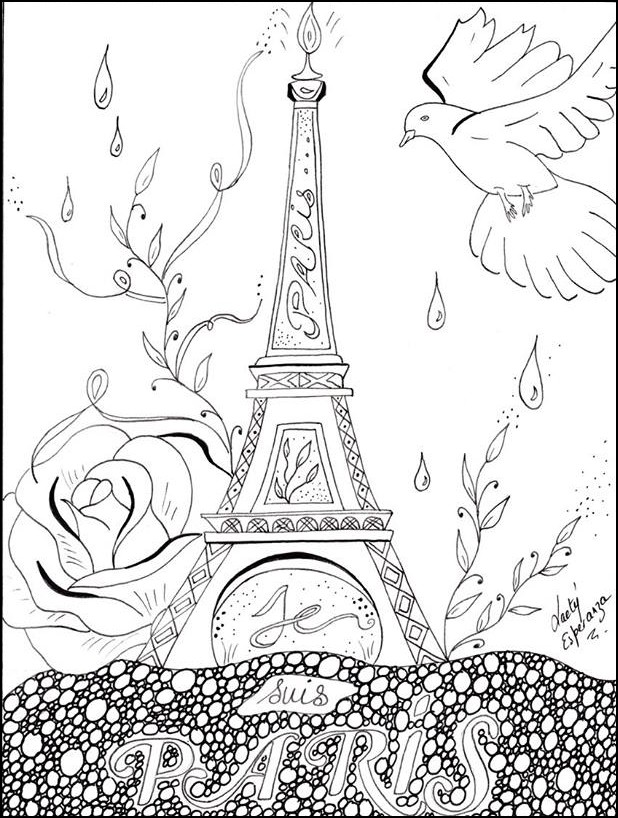 618x818 Paris Coloring Pages 4