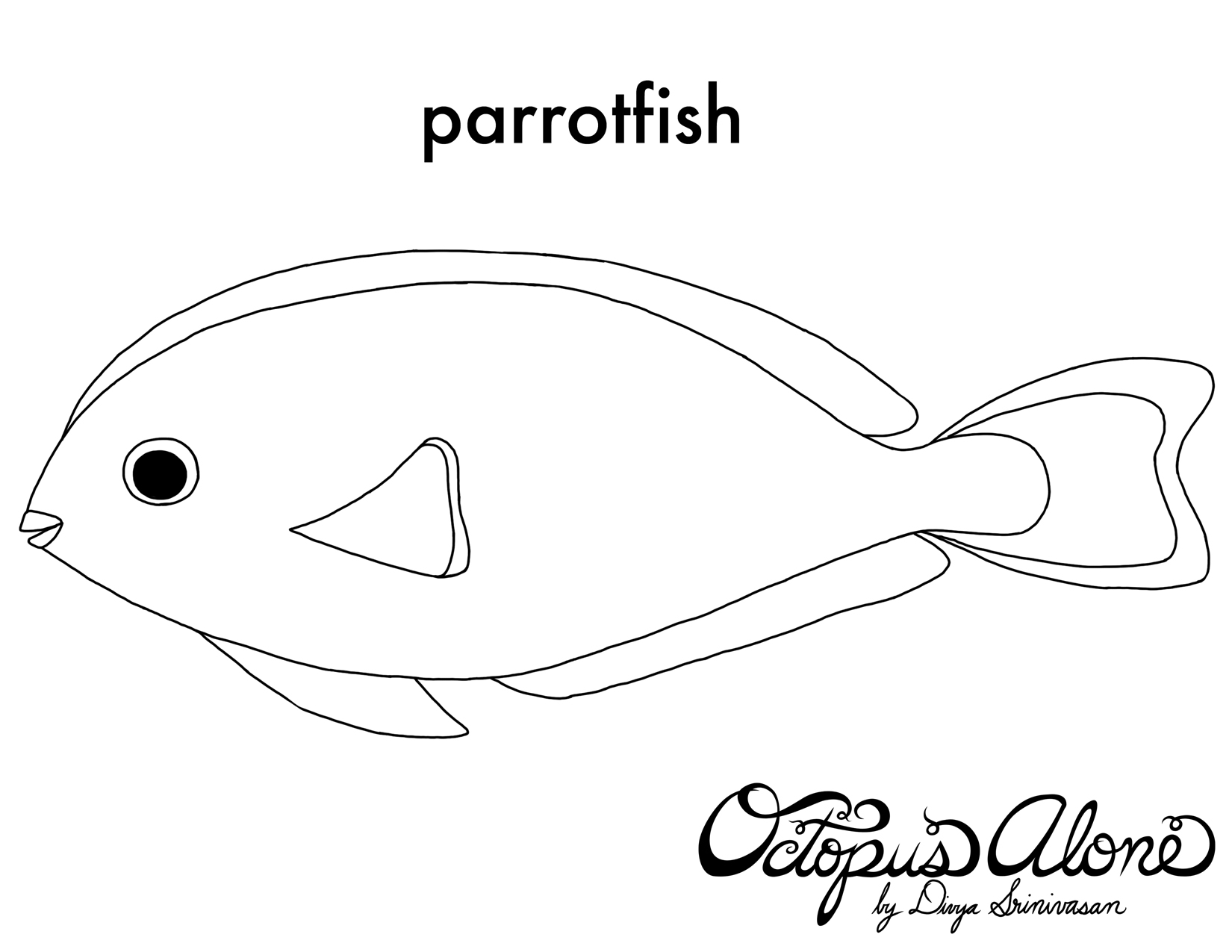 1650x1275 Parrot Fish Coloring Page Sketch Template, Parrot Fish Coloring