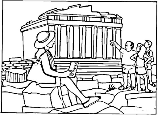 512x372 Parthenon Coloring Page