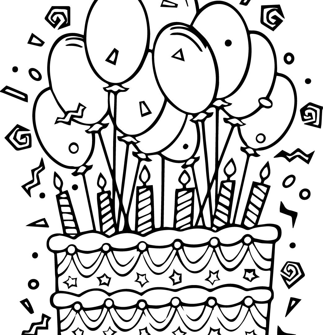 1042x1080 Happy Birthday Balloons Coloring Pages For Kids Boys 1680x1050