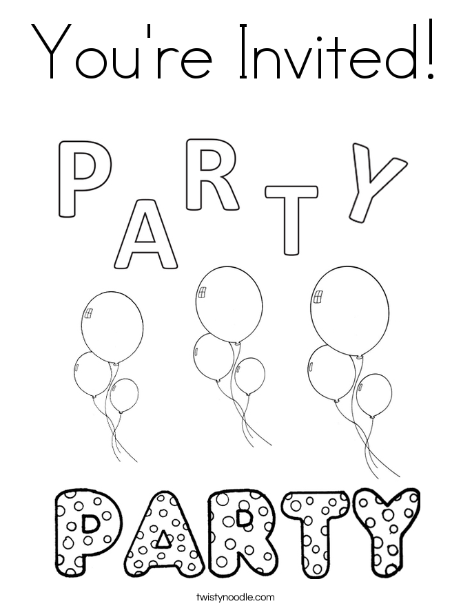 685x886 You'Re Invited Coloring Page