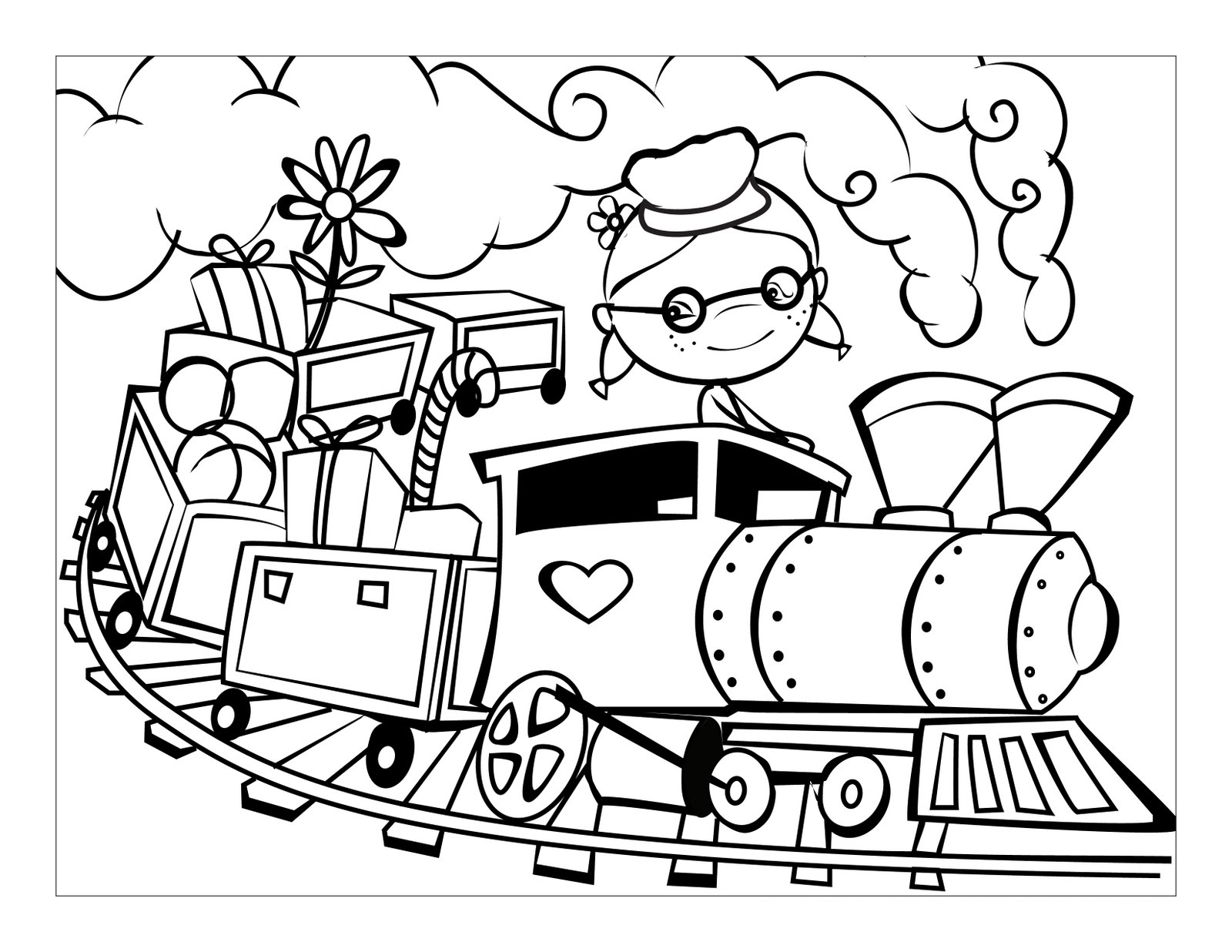 Passenger Train Coloring Pages