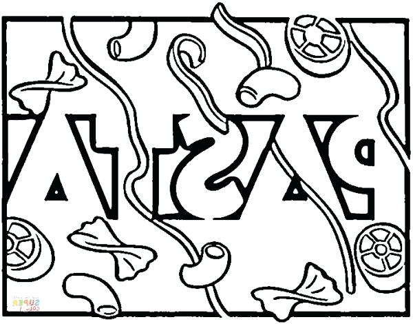 600x470 Pasta Coloring Pages The Best Pasta Coloring Pages Pasta Coloring