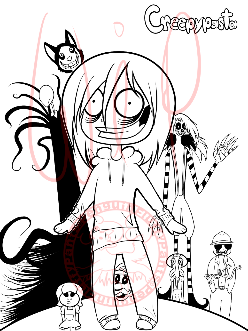 1024x1365 Creepypasta Coloring Page Wip By