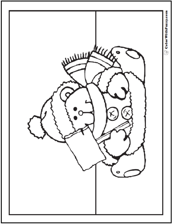 590x762 Bear Coloring Pages Grizzlies, Koalas, Pandas, Polar, And Teddy